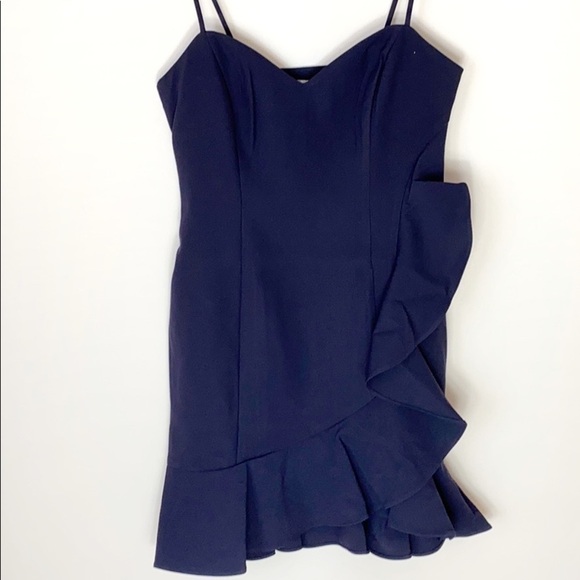 Likely Laverna navy ruffle mini dress size 10 NWT - Picture 2 of 8